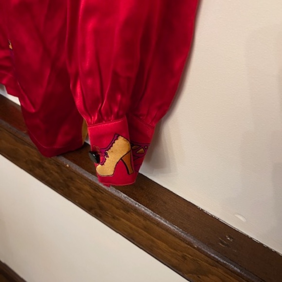 Escada all silk multicolor button up shoe blouse in perfect condition 10-12 - Picture 5 of 5